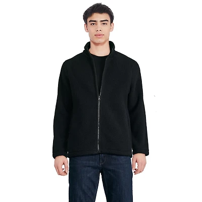 Manteau zippé en fausse peau de mouton George pour hommes