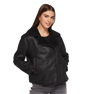 George Women's Faux Shearling Moto Jacket