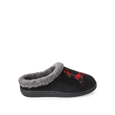 George Boys' Moose Graphic Slippers, Wide Width Sizes 11/12-4/5