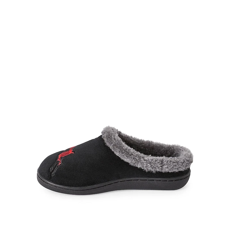 George Boys' Moose Graphic Slippers, Wide Width Sizes 11/12-4/5