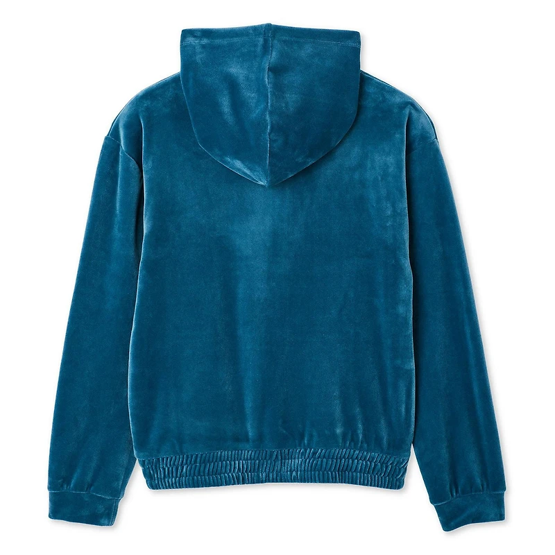 Haut à capuchon zippé en velours George pour filles