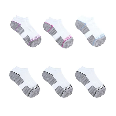 Fruit of the Loom Girls Sports Stripe 6 Pack No Show socks, Girls No Show Socks