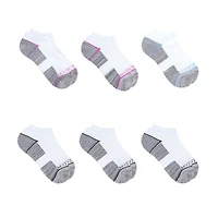 Fruit of the Loom Girls Sports Stripe 6 Pack No Show socks, Girls No Show Socks