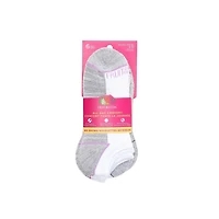 Fruit of the Loom Girls Sports Stripe 6 Pack No Show socks, Girls No Show Socks