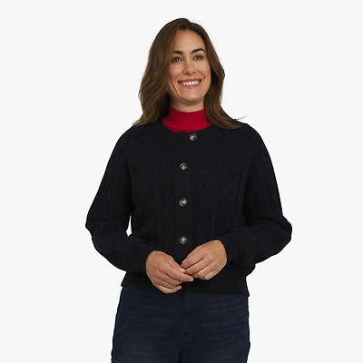 CHAPS CABLE CARDIGAN, SWEATER