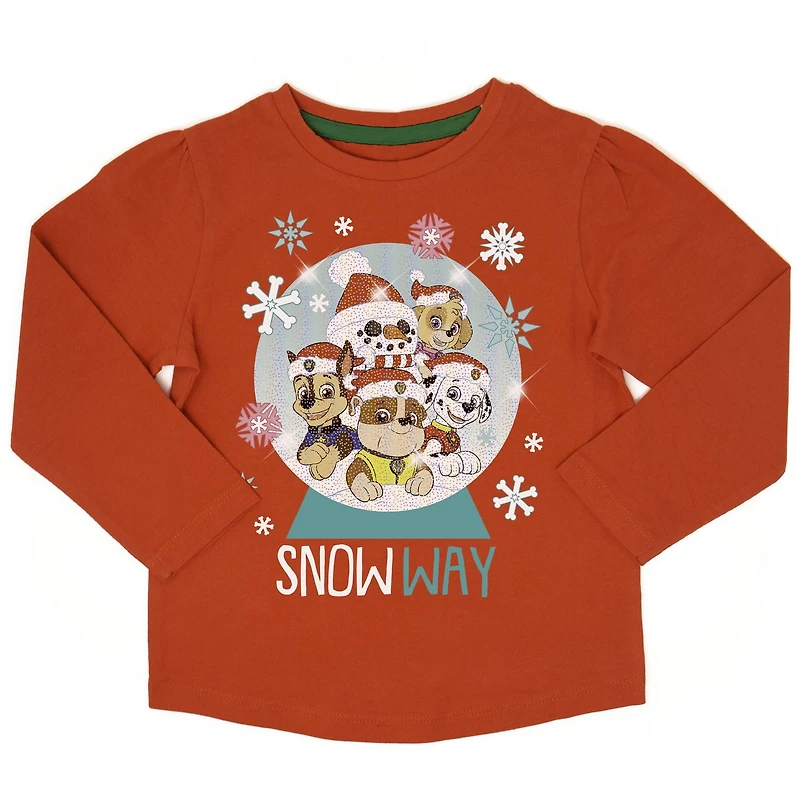 Paw Patrol Christmas Toddler Girl's Long Sleeve Shirt