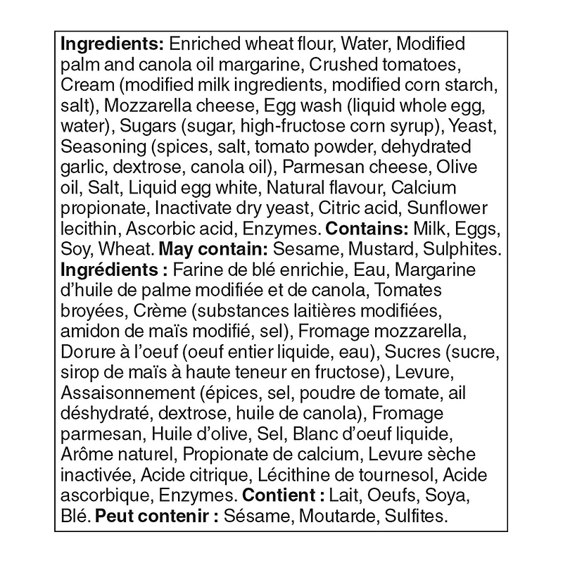 Rosettes de calzone Mon marché fraîcheur 8 morceaux, total de 400 g