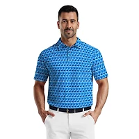 Polo de Golf Homme Manches Courtes PGA Tour Course Essentials Imprimé Géo Parapluie