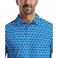 Polo de Golf Homme Manches Courtes PGA Tour Course Essentials Imprimé Géo Parapluie