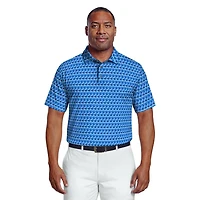 Polo de Golf Homme Manches Courtes PGA Tour Course Essentials Imprimé Géo Parapluie