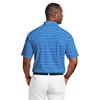 PGA Tour Course Essentials Men's Umbrella Geo Print Golf Polo Shirt, PGAT