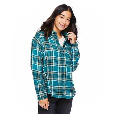 Chemise en flanelle surdimensionnée No Boundaries pour femmes