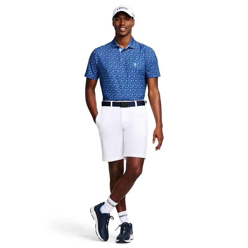 IZOD MENS GOLF SHORT SLEEVE PRINT POLO