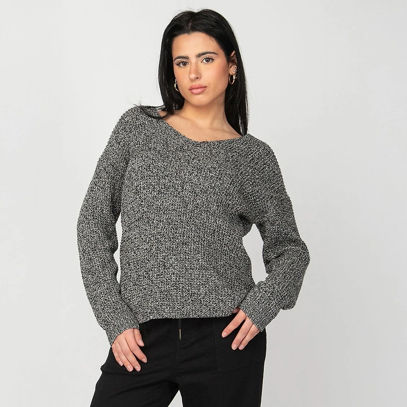 Devoted Long Sleeve Beveled Hem Sweater