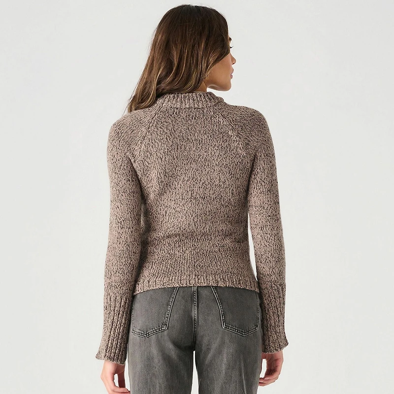 Devoted long sleeve diagonal buttoned sweater