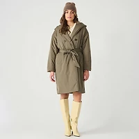 Devoted Trench-coat matelassé à capuche et ceinture
