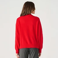 Devoted long sleeve sweater with silver pearl details