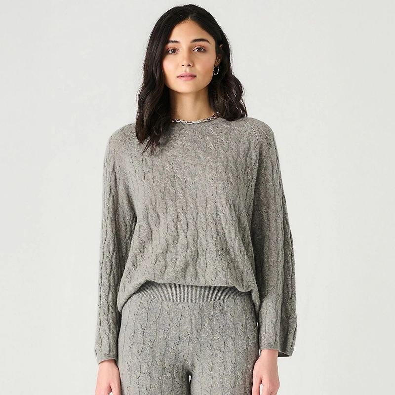 Devoted Long Sleeve Cable Knit Sweater