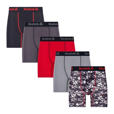 Reebok Boys' 5 Pack Performance Boxer Brief, Size S-XL