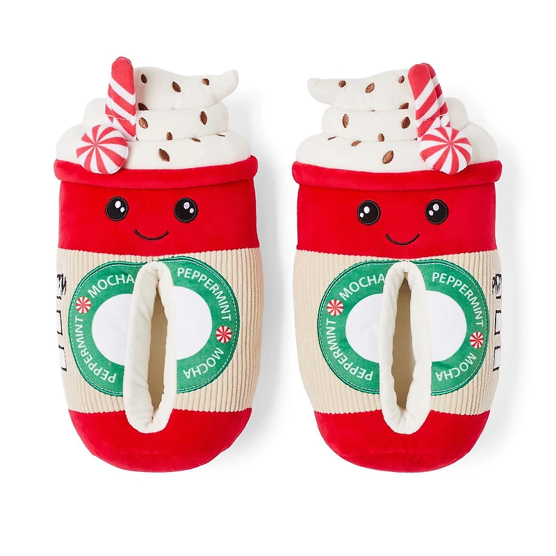 Time and Tru Women's Holiday Drink Slippers