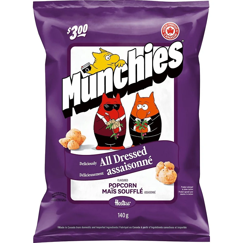 Munchies Deliciously All Dressed Flavoured Popcorn, 140 g.