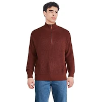 George Men's Ribbed Half-Zip Sweater, Sizes S-2XL