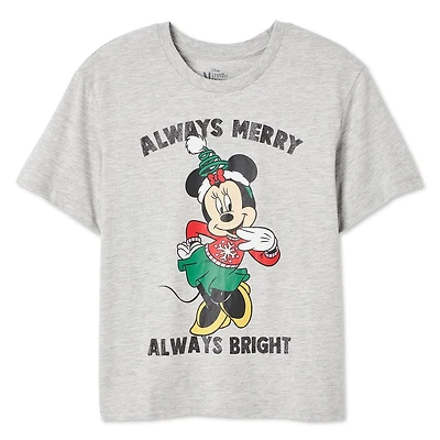 T-shirt à manches courtes Minnie Mouse Disney pour filles