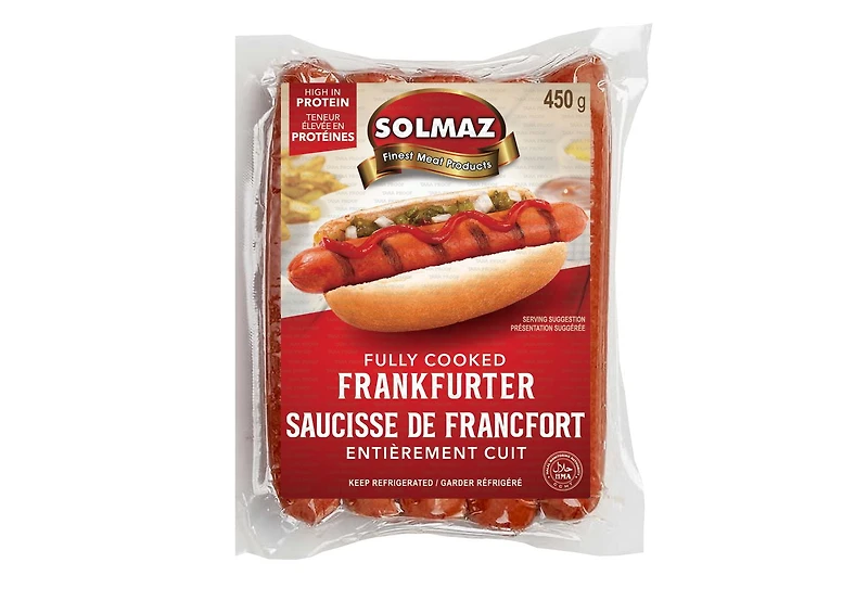 Solmaz Halal Saucissons Frankfurter Entièrement cuit 450gr