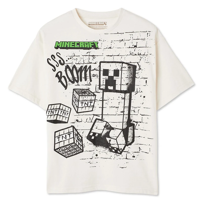 T-shirt à manches courtes Minecraft pour garçons Tailles TP–TG