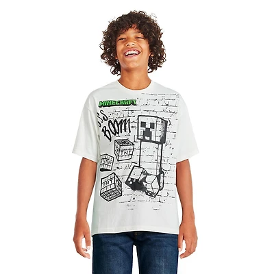 T-shirt à manches courtes Minecraft pour garçons Tailles TP–TG