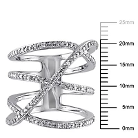 Bague entrecroisée Miabella avec diamants 1/5 CT poids total en argent sterling