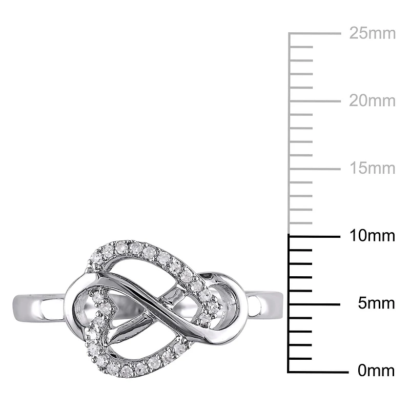 Miabella 1/10 Carat T.W. Diamond Sterling Silver Infinity Heart Ring