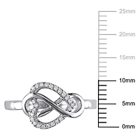 Miabella 1/10 Carat T.W. Diamond Sterling Silver Infinity Heart Ring