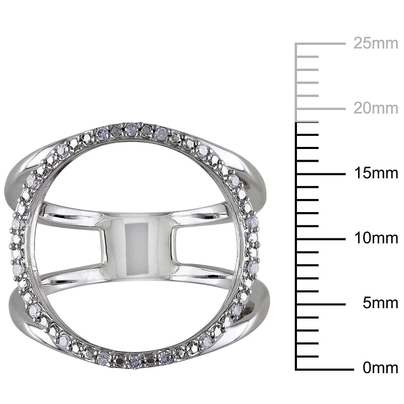 Miabella 1/10 Carat T.W Diamond Sterling Silver Open Geometric Ring