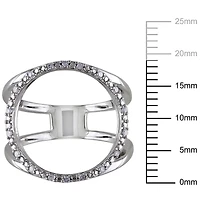 Miabella 1/10 Carat T.W Diamond Sterling Silver Open Geometric Ring