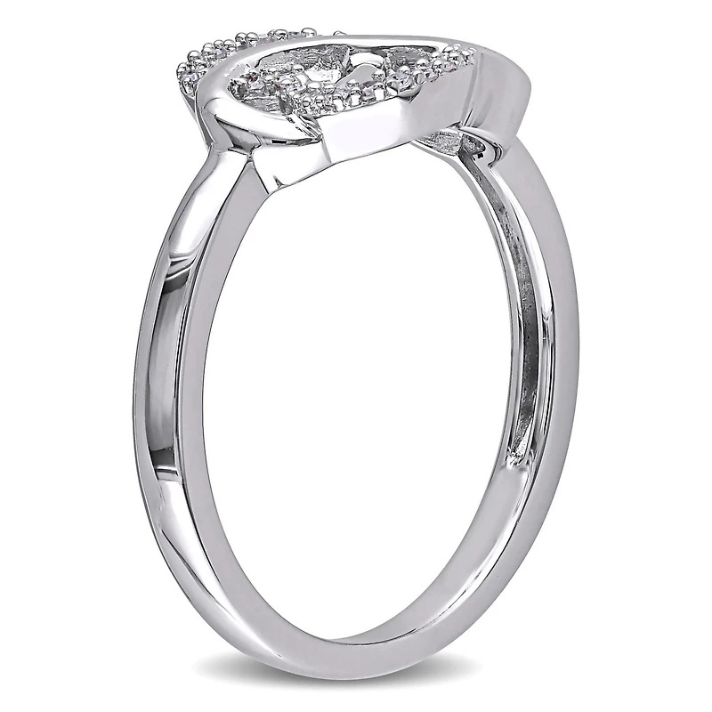 Miabella 1/10 Carat T.W. Diamond Sterling Silver Infinity Heart Ring