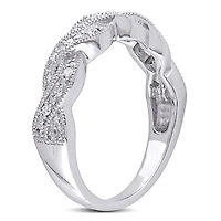 Bague torsadée Miabella avec diamants 1/10 CT poids total en argent sterling
