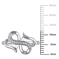Bague de forme coeur et infini Miabella avec accents de diamants en argent sterling
