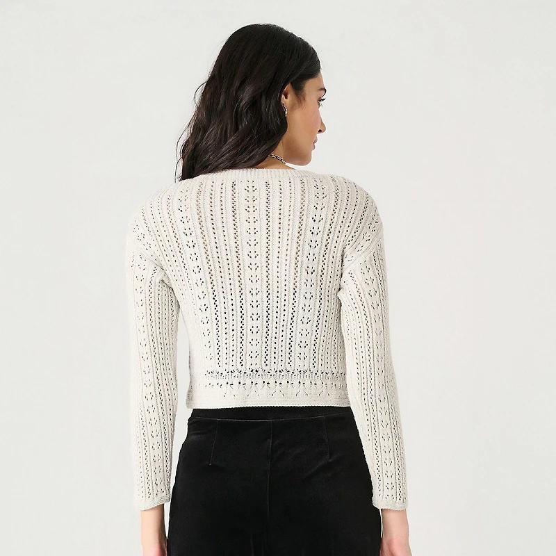 Devoted lacy knit cropped sweater
