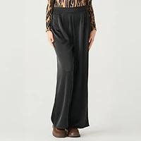 Devoted high-waisted satin wide-leg pants