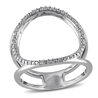 Miabella 1/10 Carat T.W Diamond Sterling Silver Open Geometric Ring