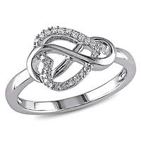 Miabella 1/10 Carat T.W. Diamond Sterling Silver Infinity Heart Ring