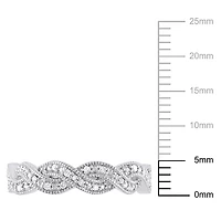 Bague torsadée Miabella avec diamants 1/10 CT poids total en argent sterling