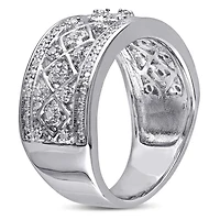 Bague rétro Miabella avec diamants 1/7 CT poids total en argent sterling
