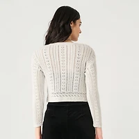 Devoted lacy knit cropped sweater