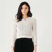Devoted lacy knit cropped sweater