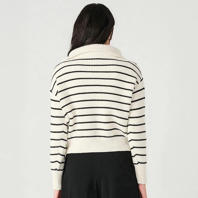 Devoted long sleeve half-zippered sweater