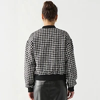 Devoted houndstooth bomber jacket