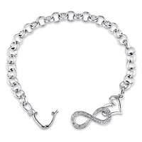 Ensemble de collier et de bracelet infini Miabella avec diamants 1/5 CT poids total en argent sterling
