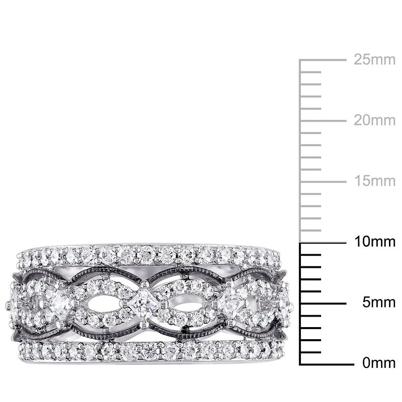 Miabella 3-2/5 Carat T.G.W. Cubic Zirconia Sterling Silver Ring